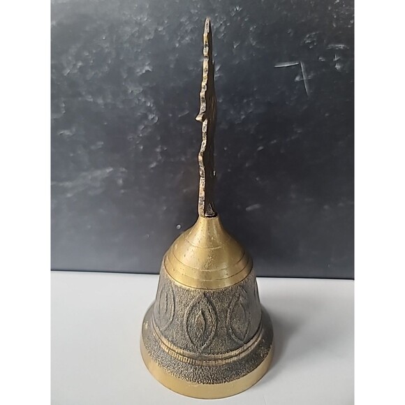 Brass Reindeer Christmas Tree Hand Bell Vintage Christmas Decor - Picture 3 of 10